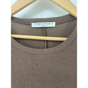 Project Social T Tunic Womens XS Brown Ribbed 3/4 Sleeve Babydoll Top‎ 2317-71 thumbnail 2