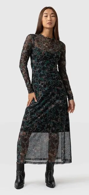 NWT Saint + Sofia Runway Mesh Dress in Green Twilight Floral Size US12‎ thumbnail 1