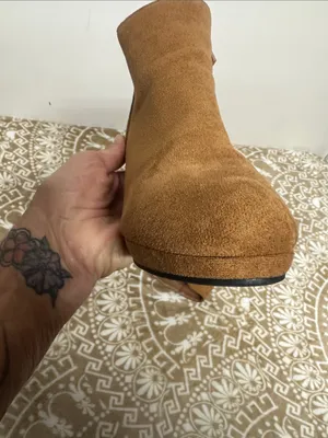 Suede Block Heel Ankle Booties thumbnail 3