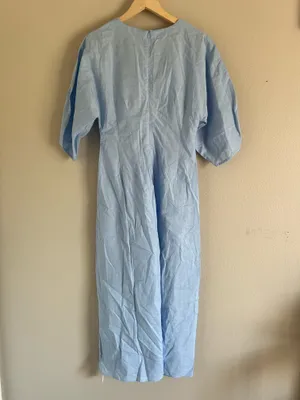 Blue cotton and Linen Midi Dress Medium New thumbnail 4
