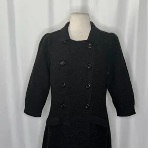 Anthropologie MAEVE Double Breasted Merino‎ Wool Long Cardigan Sweater Medium thumbnail 3