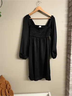 ELLOH Ruffle‎ Puff Dress Black Size L thumbnail 2