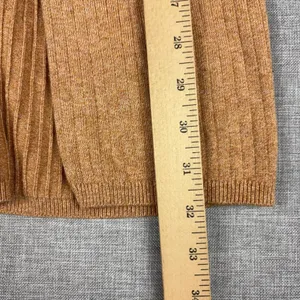 Free People Skirt Womens Medium Brown Ribbed Knit Midi Pencil Elastic Waist Slit thumbnail 2
