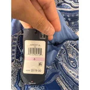 Tommy Hilfiger Blue Paisley Halter Maxi Dress Size 6 thumbnail 9