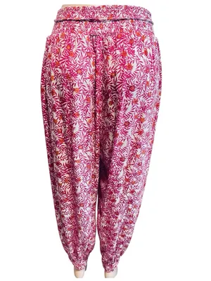 Anthropologie Pink Floral Drawstring Joggers thumbnail 3