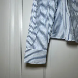 NWT Madewell Puff-Sleeve Button-Up Shirt blue white striped women's s nautical thumbnail 3