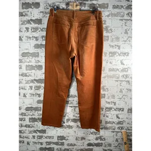Loft | women Orange corduroy straight leg pants thumbnail 6