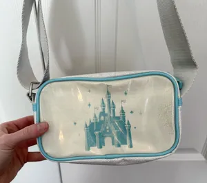 Disney Parks Iridescent Light Blue and White Cinderella Castle Crossbody Bag thumbnail 1