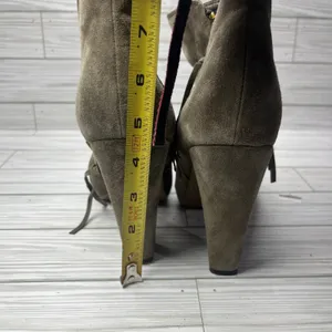 Steve Madden Jannyce Olive Suede Block Heel Ankle Boots Pointed Toe Womens‎ 9M thumbnail 9