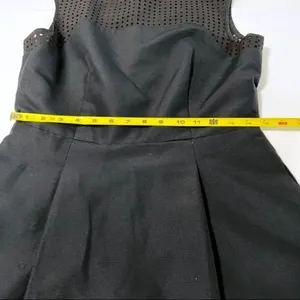 J.Crew Black Eyelet Laser Cut Cotton Silk Fit & Flare Dress 8T thumbnail 10