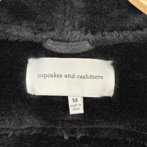 Cupcakes and Cashmere Faux Shearling Vest Size M Black Moto Aviator Quiet Luxury thumbnail 8