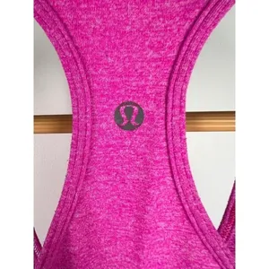 Lululemon Cool Racerback Tank Heathered Pink‎ Athletic Yoga Top Size 4 thumbnail 3