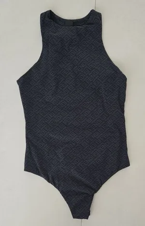 Fendi X Skims Black High Neck One-Piece Bodysuit Size S thumbnail 1