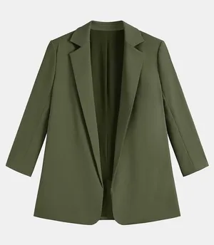 NWT Cupshe x JoJo Olive Green Longline Blazer Size Small thumbnail 1