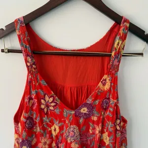 Free People Oh Baby Mini Babydoll Dress Orange Florals Women's Size Small‎ thumbnail 6