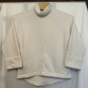 Athleta Cozy Karma Funnel Neck Sweatshirt Size Small White Ivory Tunic Pockets‎ thumbnail 1