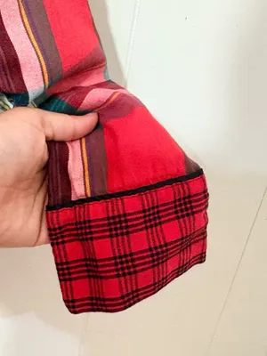 Victoria’s Secret Elsa Plaid Flannel Sleep Romper Red Tartan XS thumbnail 7