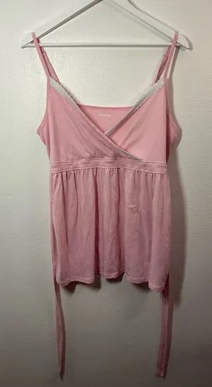 Hollister Light Pink Lace-Trim Wrap Tie Tank Size XL thumbnail 1