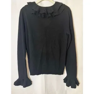 Lauren Ralph Lauren Sweater in Black Silk and Cashmere Blend sz. Medium thumbnail 4