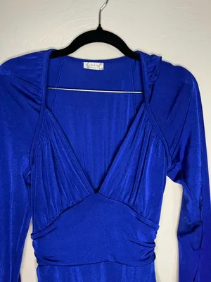 Intimately Free People Revolve In Your Arms Royal Blue Thong‎ Bodysuit thumbnail 4