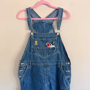 Vintage Medium Wash Looney Tunes Overalls thumbnail 3