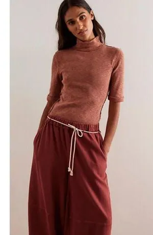 NWT Free People We The Free For Boys 3/4 Sleeves Turtleneck Top Sz S thumbnail 1