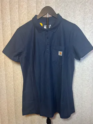 Carhartt‎ NWT Women’s Navy Relaxed Fit Stain Breaker Pocket Polo M thumbnail 10