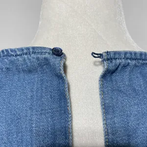 ZARA Patchwork 2-Tone Denim Raw Hem Tank Top Blue White Size Small 5575/012/400 thumbnail 14