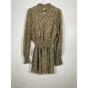 SHOW ME YOUR MUMU Russo Python Gold Shimmer Tiered Ruffle Mini Dress Sz S thumbnail 7