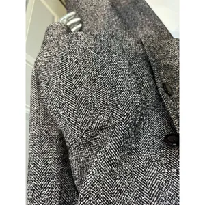 Vintage Carlisle Black White Marled tweed herringbone Pant Suit Wool Blend 12 thumbnail 10