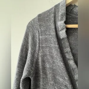Victoria's Secret Metallic Lurex‎ Ruffle Gray Cardigan Sweater Y2K thumbnail 2