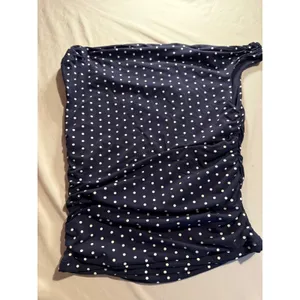 SUUKSESS Navy Blue Polka Dot One Shoulder Ruched Tank Top XS thumbnail 3