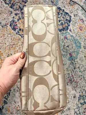 Coach Tan and Brown Signature Tote with Leather Trim thumbnail 9