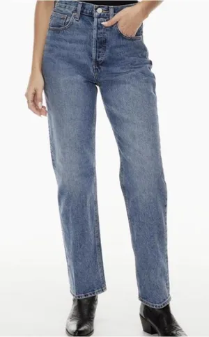 Aritzia Denim Forum The Joni Mid Rise Loose 29L Straight Leg Jeans thumbnail 1