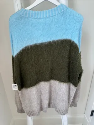 Nordstrom bp Label Oversized Brushed Trixie Colorblock Fuzzy Knit Sweater Size M thumbnail 3