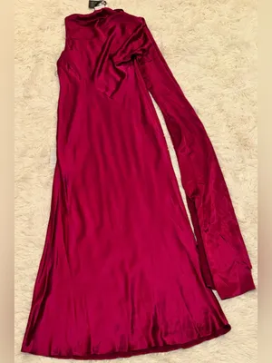 NEW ACLER Ropley satin cape Iris fuchsia maxi dress sz 10 thumbnail 7