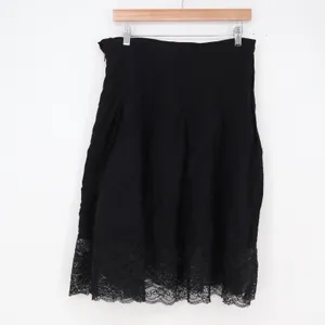Isaac Mizrahi Skirt Womens 10 A-Line Black Lace Trim Pleated Excellent thumbnail 4