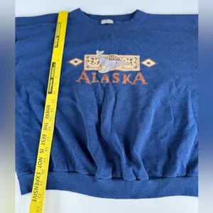 Vintage Navy Blue Alaska Cropped Mockneck Sweatshirt thumbnail 6