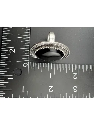 Vintage Style Black Onyx Statement Ring Silver thumbnail 6
