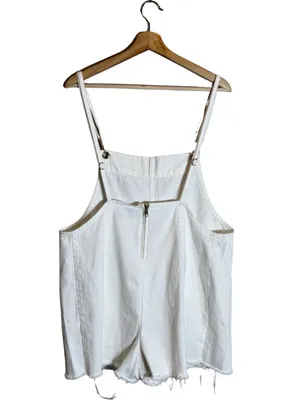Show Me Your Mumu Trude Romper Women's Large Seashell White Denim Boho Festival thumbnail 6