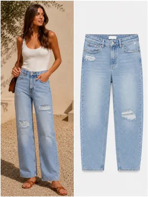 H&M Distressed Mom Jeans thumbnail 2