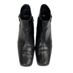 Vintage Ecco Black‎ Leather Square Toe Ankle Boots Booties Size 7 thumbnail 3