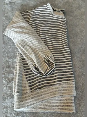 Women’s RETRO-ology Striped Crewneck Sweater - Gray & White Size 1X thumbnail 9
