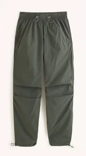 YPB Your Personal Best Crinkle Nylon Parachute Jogger in Desert Olive Green M thumbnail 1