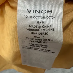 Vince Tangelo Top 100%‎ Cotton Yellow Cut Out Back Scandi Minimalist Womens S thumbnail 6