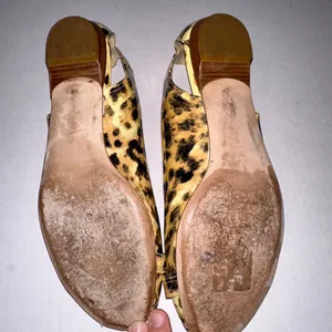 Stuart Wietzman Leather Animal Print Peep Toe Slip On‎ Flats Shoes Womens 7.5 M thumbnail 8