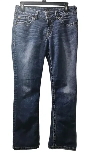 Silver Jeans Womens Size 29 Suki Surplus Low Bootcut‎ Jean Dark Blue thumbnail 1