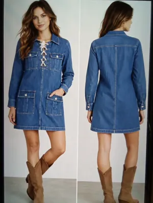J. Crew Harbour Denium Dress In Indigo Wash Cotton Shift Dress Womens Sz 4 thumbnail 2
