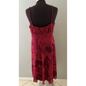 Y2K Babydoll Sangria Silk Dress Size 14 Red Fairy Whimsigoth Romantic Mystical thumbnail 5