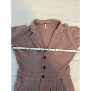 Free People Linen Blend Utility Jumpsuit Mauve Pink XS thumbnail 4